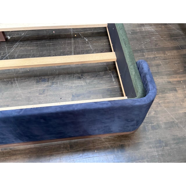 Eastern King Sapphire + Emerald Velvet Bed Frame, Custom For Sale - Image 12 of 12