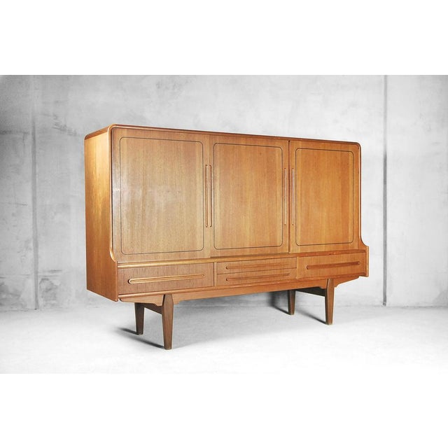 1950s Vintage Danish Teak High Sideboard, 1950s For Sale - Image 5 of 18