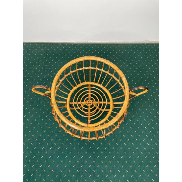 Rattan & Bamboo Basket, Italy, 1960s For Sale - Image 9 of 10