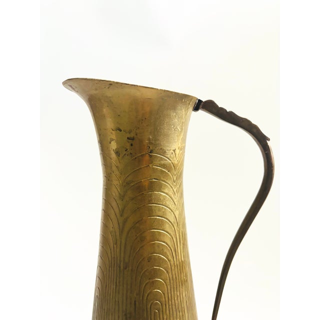 Mid 20th Century Century Large 15.5" Vintage Brass Pitcher For Sale - Image 4 of 12