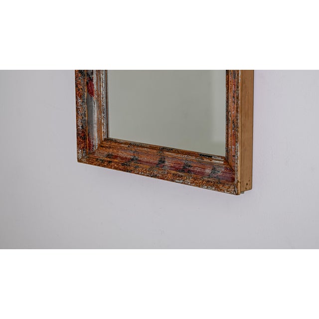 1920s French Wood Patinated Mirror For Sale - Image 4 of 18