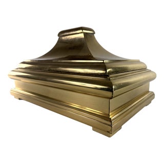 Mid-Century Vintage Solid Brass Trinket Box by Chapman For Sale
