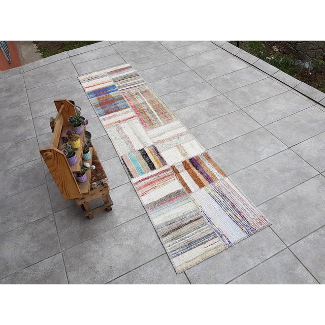 Vintage Anatolian Wool Runner Rug For Sale - Image 9 of 10