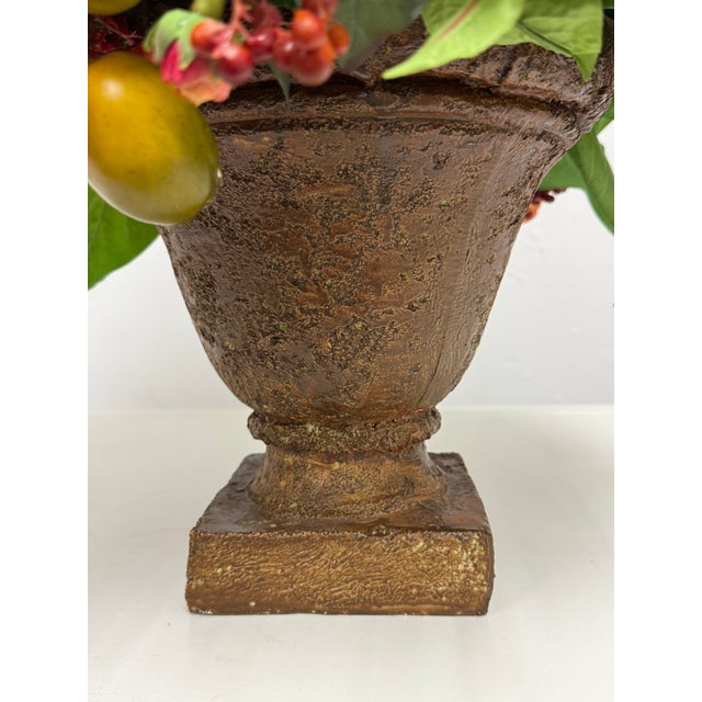 Classical Faux Rose + Fruit Floral Arrangement For Sale - Image 11 of 12