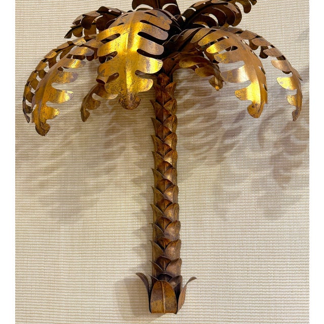 Pair of Maison Jansen Gilt Metal Palm Tree Sconces, France, 20th Century For Sale - Image 13 of 15