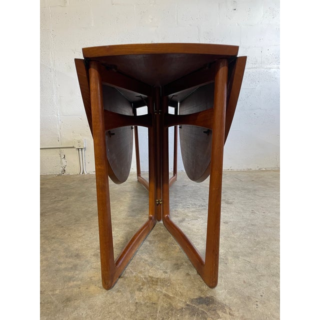 Peter Hvidt & Orla Molgaard Drop Leaf Danish Modern Dining Table For Sale - Image 9 of 12
