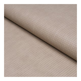 Schumacher Vegan Leather Rattan Indoor/Outdoor Fabric in Taupe For Sale
