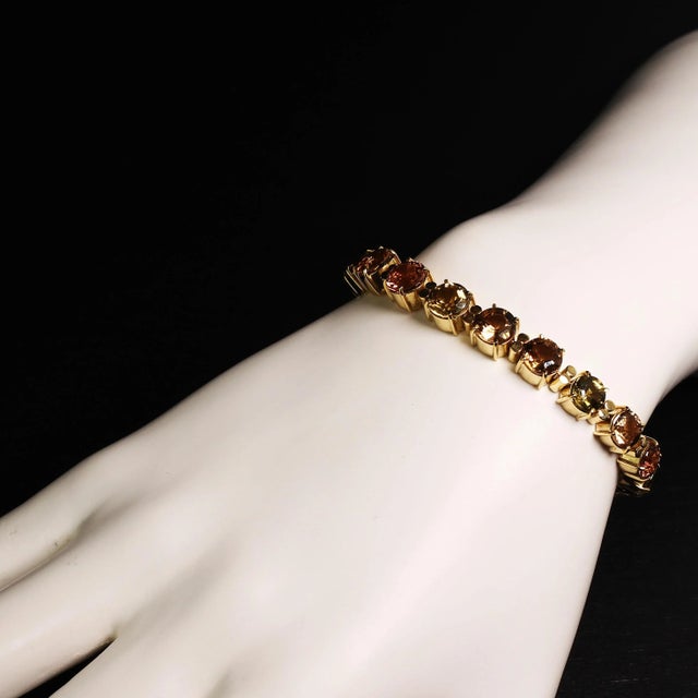 Gold 1980s Multi-Color Tourmaline 18 Karat Yellow Gold Bracelet For Sale - Image 8 of 12
