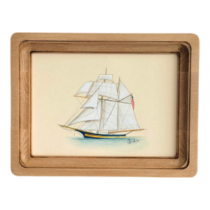 Original Hand-Painted Sailboat Painting Framed