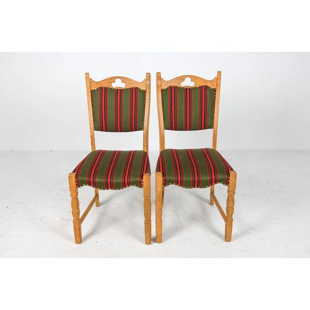 1970s 1970s Vintage Danish Oak Dining Chairs in the Style of Henning Kjærnulf, Set of Six For Sale - Image 5 of 16