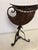 Rustic Vintage Wicker Cornucopia Baket on Wrought Iron Pedestal Stand For Sale - Image 3 of 4