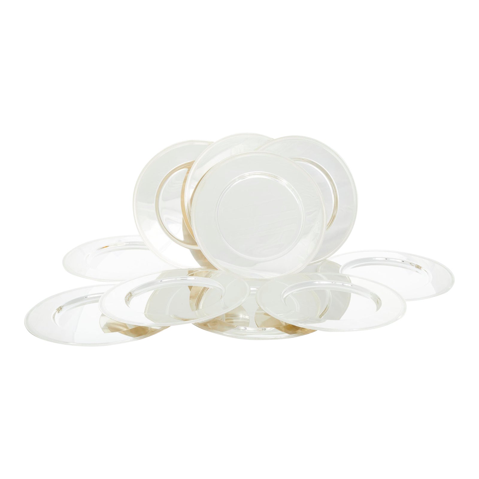 20th Century Silverplate Tableware Charger / Under Plates Set of 12