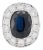 2.3 carat Sapphire and Diamond Platinum Ring, Size 7 For Sale