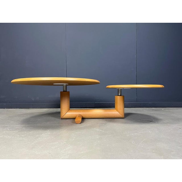 Wooden Two-Tier Pivoting Top Coffee Table from Roche Bobois, 1980s For Sale - Image 13 of 15