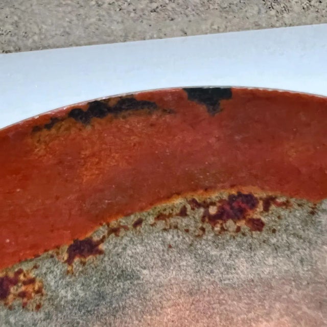 Metal 1960s Modernist Abstract Copper Enamel Plate Organic Design Brown and Gold For Sale - Image 7 of 10