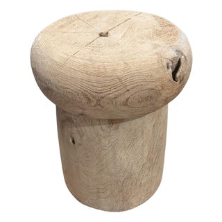 Andrianna Shamaris Wabi Sabi Teak Wood Side Table For Sale