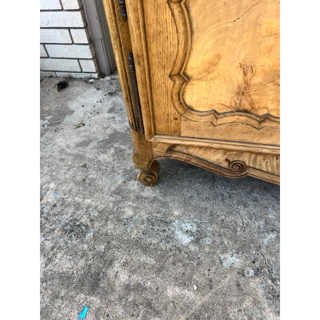 French 19th Century Louis XV Provincial Bleach Oak / Burl Wood Sideboard For Sale - Image 12 of 12