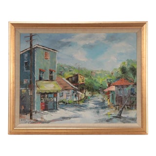Hawaii Oil on Canvas Framed Painting "Auld Lane, Oahu" 1977 Viki Snyder For Sale