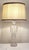 French Table Lamp with Partially Frosted Glass Base, Atlas Motif and Fabric Shade, 1970s For Sale - Image 9 of 9