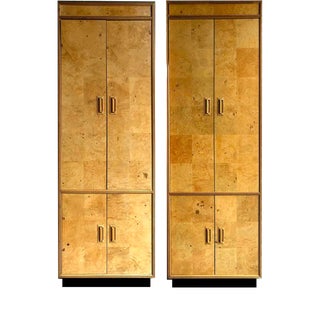 1970s Henredon Scene Two Burled Olive and Macassar Chifferobes - a Pair For Sale