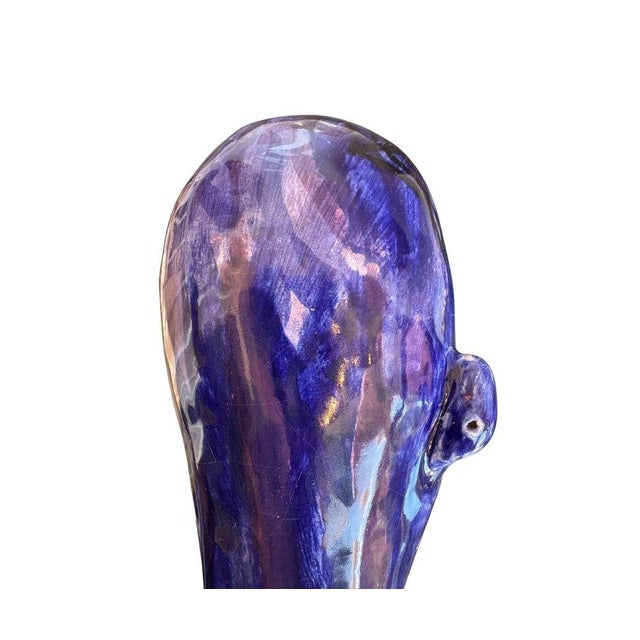 Sculpture Materials Early 20th Century Blue Glazed Studio Pottery Bust For Sale - Image 7 of 7