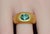 Certified Natural 1.62cts Emerald Solid 18k 750 Gold Dome Signet Ring Band, Size 6.5 For Sale In Dallas - Image 6 of 12