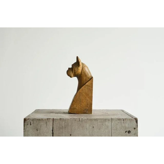 Boxer Sculpture in Carved Wood, 1950s For Sale - Image 9 of 13