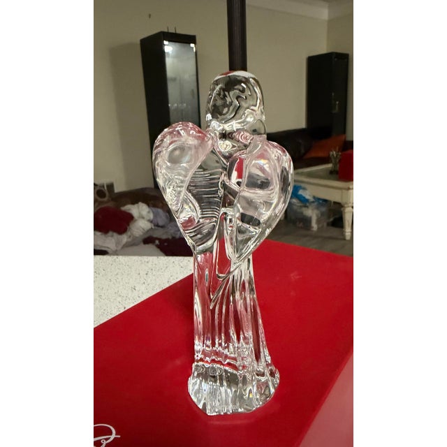 Art Deco Baccarat Crystal Angel With Harp Figurine Nib For Sale - Image 3 of 7