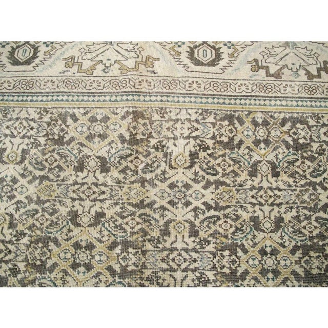 Beige Midcentury Handmade Persian Room Size Rug in Neutral Earth Tones For Sale - Image 8 of 10