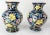 We are selling this very pretty pair of Bohemian Moser style vases. These vases have dark blue cased body with bright...