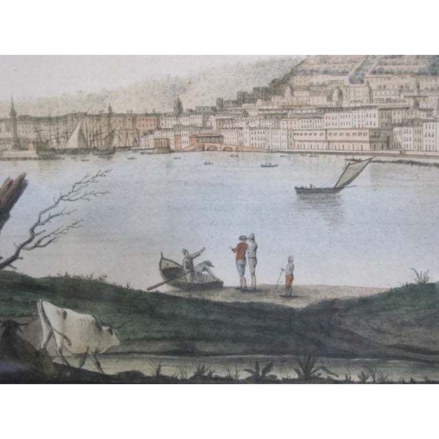 Pietro Fabris 1776 Watercolor on Engraving Plate Iiii View of Naples From Shore For Sale In Portland, OR - Image 6 of 9