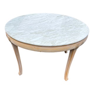 Late 20th Century Round Travertine Dining Table For Sale