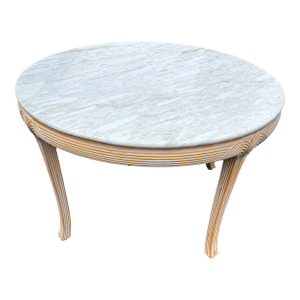 Late 20th Century Round Travertine Dining Table