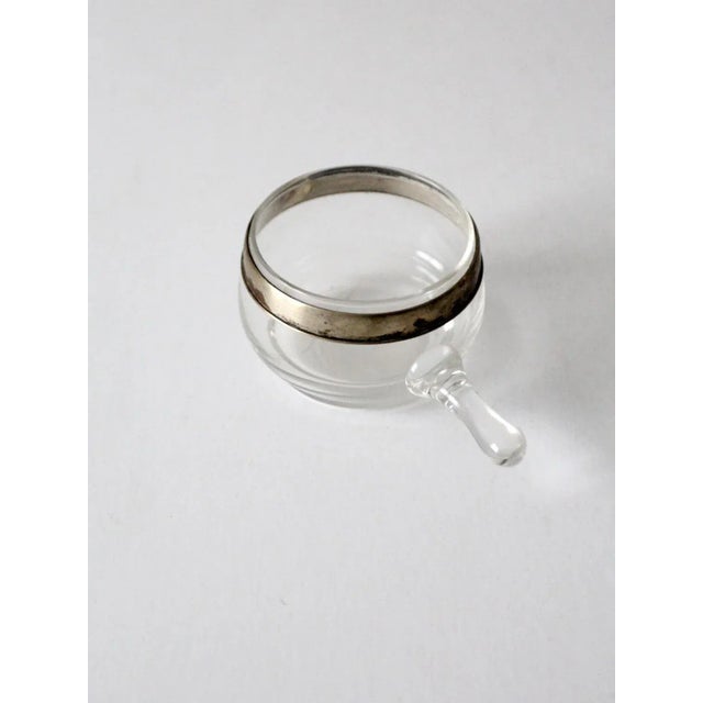Mid-Century Modern Vintage Silver Rimmed Glass Cup For Sale - Image 3 of 10