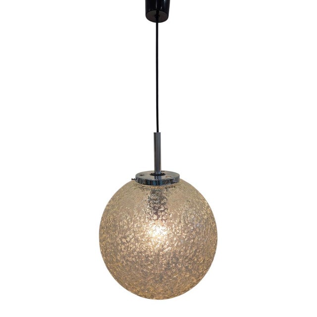 Ice Glass Pendant Lamp from Hoffmeister Leuchten, 1960s For Sale - Image 6 of 14