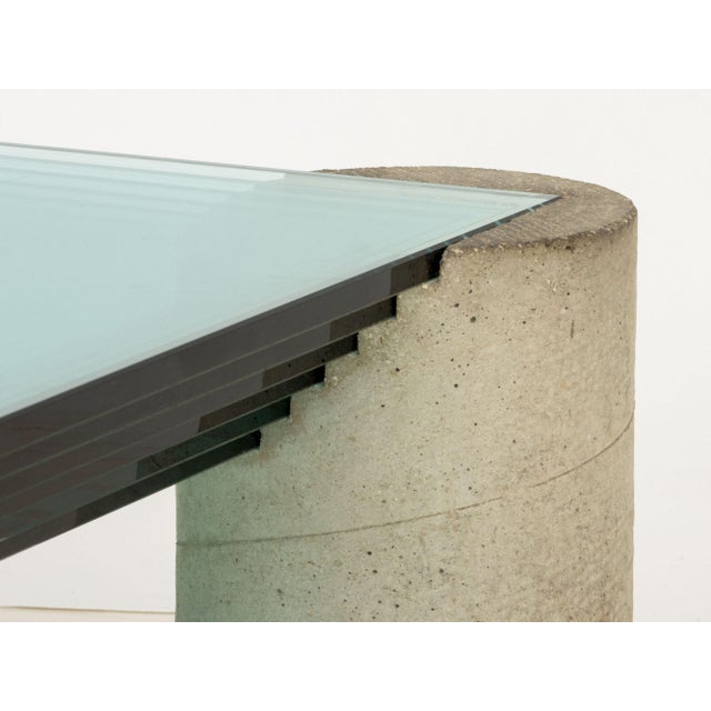Modernist Graduated Glass Top and Concrete Coffee Table For Sale - Image 10 of 12