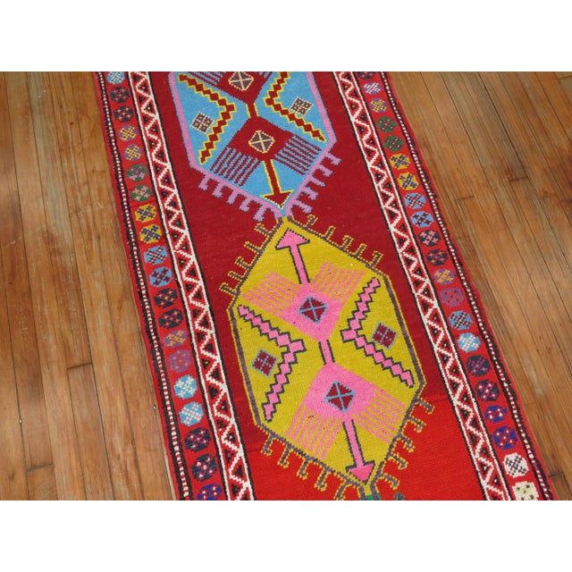 Early 21st Century Vintage Turkish Bohemian Runner For Sale - Image 5 of 6