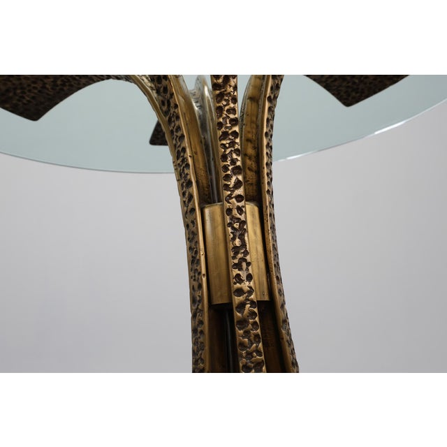 Mid-Century Modern Italian Table in Bronze with Glass Top, 1970s For Sale - Image 9 of 14