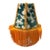Covington “Luv Bunny” Teal Velvet Lampshade With Yellow Fringe For Sale