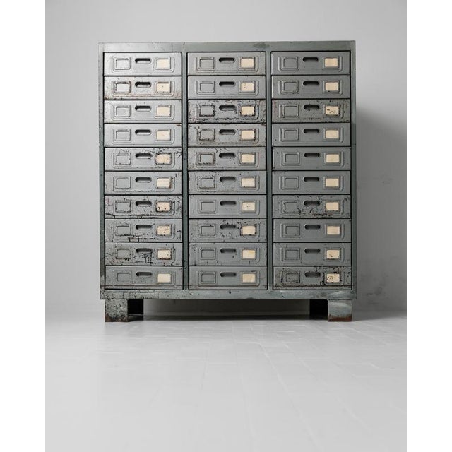 Industrial Vintage Industrial Metal Drawer Cabinet, 1960s For Sale - Image 3 of 17
