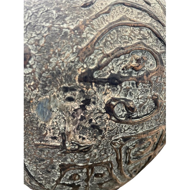 Verdigris Mid-Century Archaic Ceramic Verdigris Hu Style Vessel Chinoiserie Table Lamp For Sale - Image 8 of 8