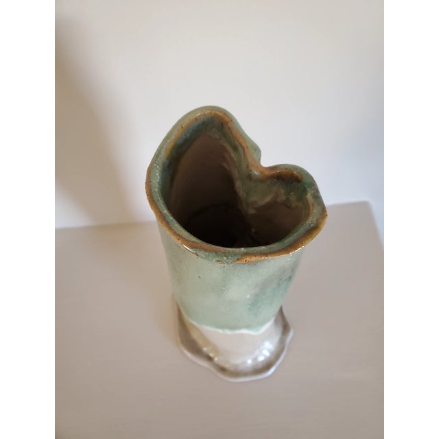 Vintage 1960s Abstract Glazed Ceramic Vase For Sale - Image 4 of 6