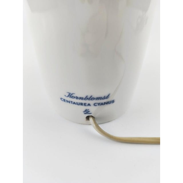 Royal Copenhagen Mid-Century Modern Danish White and Blue Ceramic Table Lamp from Royal Copenhagen, 1970s For Sale - Image 4 of 5