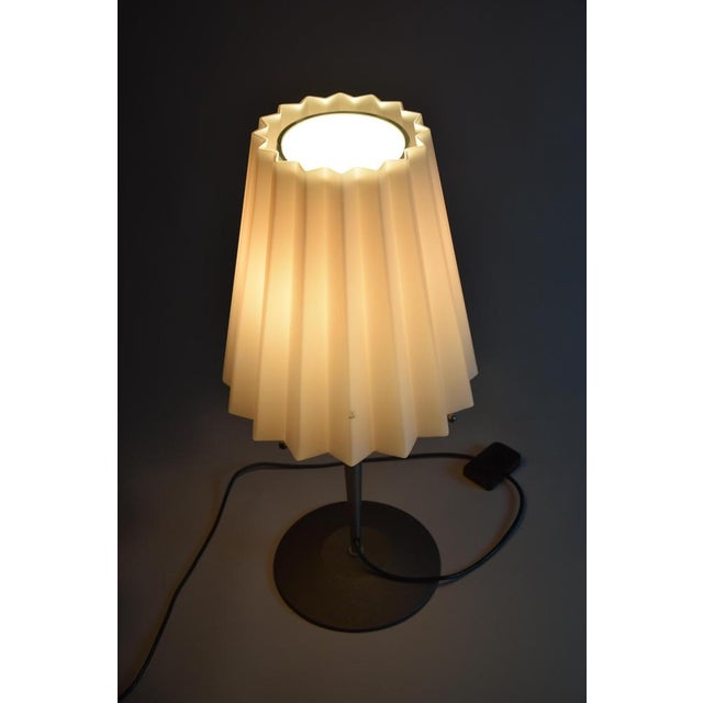 Metal Pink Pleaded Murano Glass Table Lamp, 1999 For Sale - Image 7 of 12