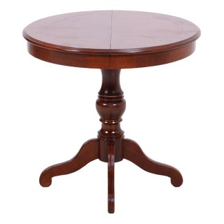 Vintage English Round Extendable Kitchen Table For Sale