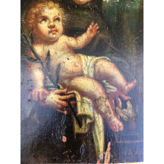 17th Century Original Oil on Wood Panel of St. Anthony of Padua For Sale - Image 9 of 18