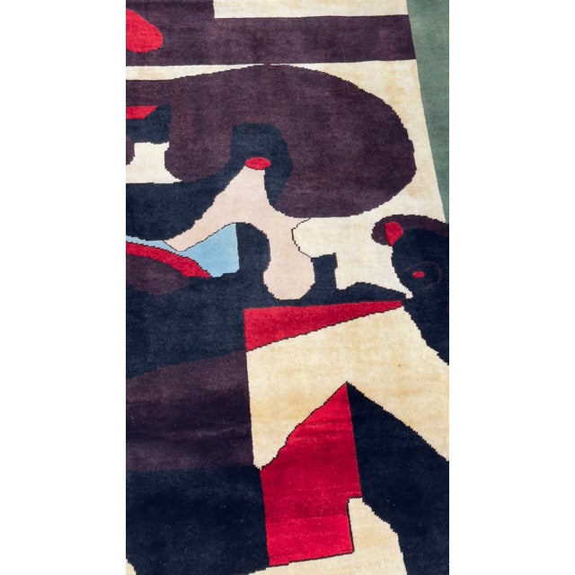 French Mid Century Wool Rug 5'0" X 6'2'' For Sale - Image 4 of 11