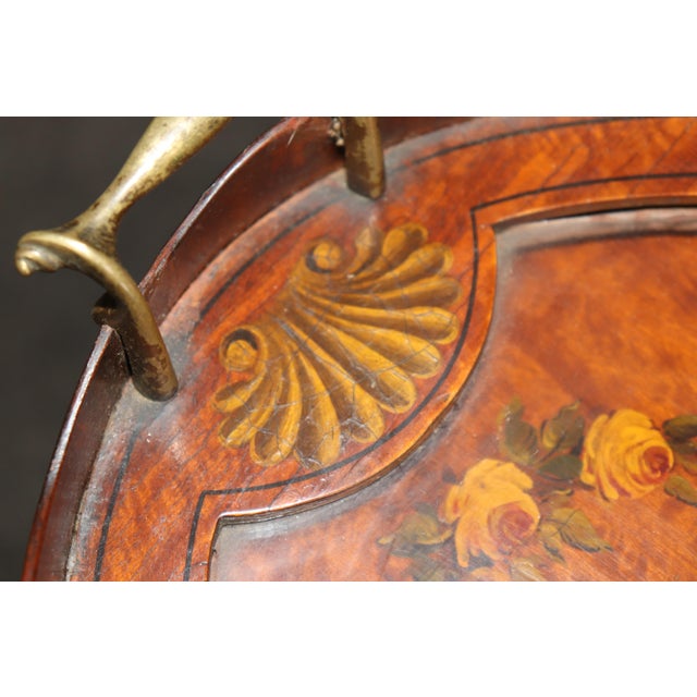 19th C Antique English Adams Paint Decorated Two-Tier Dessert Table For Sale - Image 9 of 15