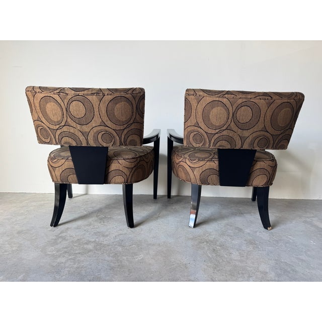 Wood Pair of Contemporary Club Chairs by Thayer Coggin Inc. For Sale - Image 7 of 16