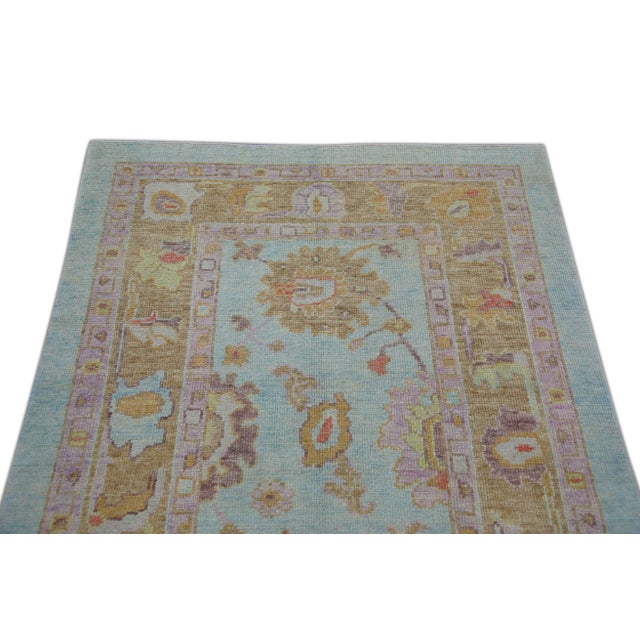 Textile Modern Turkish Oushak Rug 4'1" x 6' For Sale - Image 7 of 8